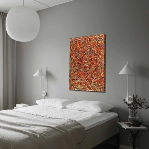 Wallxpert tablou decorativ canvas Furia, 70x100 cm, panza piele de caprioara, cadru lemn 100% grosime 3cm, multicolor - Verificat A · Re-Bloom - Img 2