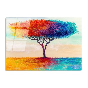 Wallxpert tablou decorativ pe sticla temperata, 70x100 cm, sticla 100% grosime 4mm, multicolor - Verificat A · Re-Bloom