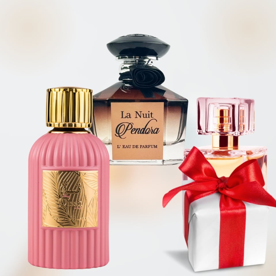 Qissa Pink + La Nuit Pendora + Parfum Cadou