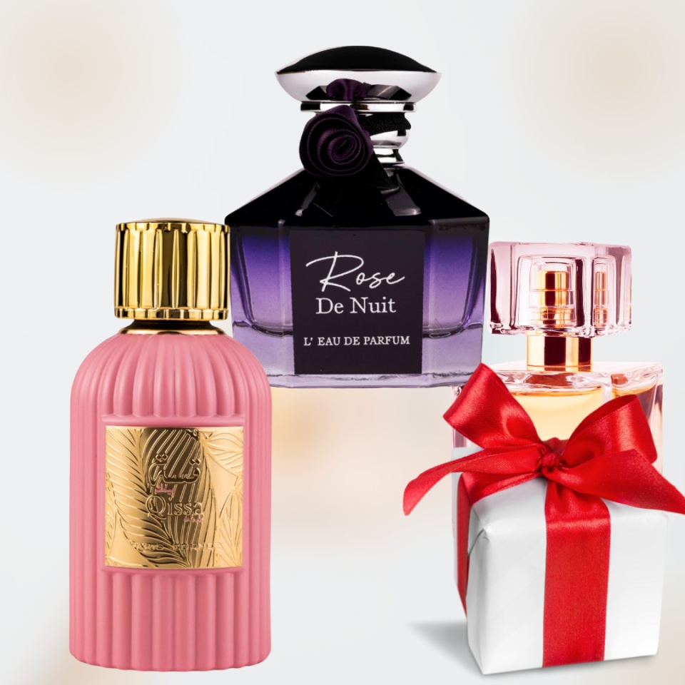 Qissa Pink + Rose De Nuit + Parfum Cadou