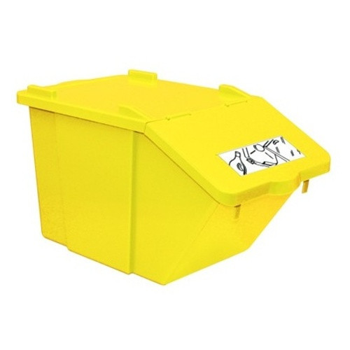 Cos de gunoi pentru sortarea deseurilor, stivuibil, galben, 45L