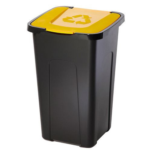 Cos de gunoi pentru colectarea selectiva deseurilor, REC, capac galben, 50L