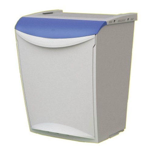 Container de gunoi pentru sortarea deseurilor, stivuibil, gri cu capac albastru, 25L