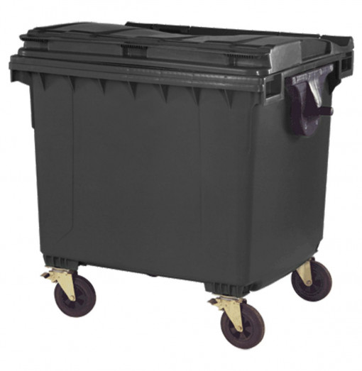 Container deseuri menajere din plastic 1100 l - Negru