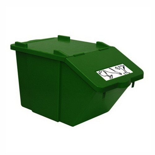 Cos de gunoi pentru sortarea deseurilor, stivuibil, verde, 45L
