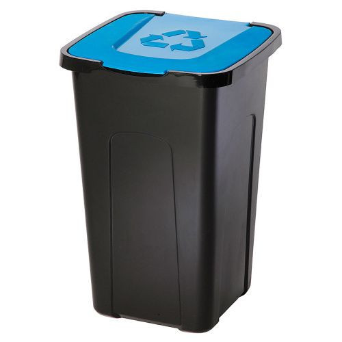 Cos de gunoi pentru colectarea selectiva deseurilor, REC, capac albastru, 50L