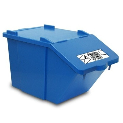 Cos de gunoi pentru sortarea deseurilor, stivuibil, albastru 45L
