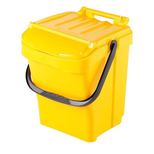 Cos de gunoi pentru sortarea deseurilor, Urba Plus, stivuibil, galben, 40L