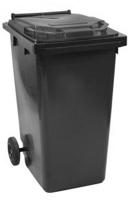 Pubela mobila din plastic 240 l, Neagra