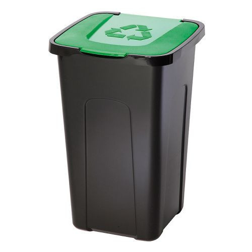 Cos de gunoi pentru colectarea selectiva deseurilor, REC, capac verde, 50L