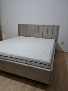 Pat tapitat Ely - Somiera rabatabila si lada de depozitare incluse - Img 3
