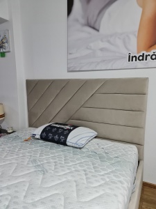 Pat tapitat Elisa - Somiera rabatabila si lada de depozitare incluse - Img 3