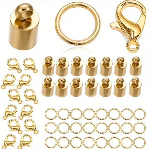 Set închizători coliere/brățări - Auriu 9mm