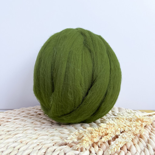 Giant Merino Wool Thread - Army Green 200 g, 9m