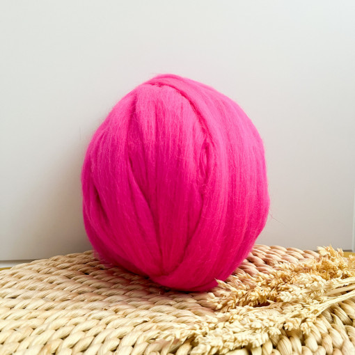 Giant Merino Wool Thread - Flamingo Pink 200 g, 9m