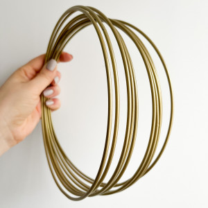 Inel metal 30cm, aliaj auriu pentru DIY