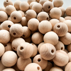 Bile din lemn - 20mm cu gaură 4mm