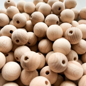 Bile din lemn - 20mm cu gaură 4mm