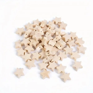 Set 25 steluțe din lemn - dimensiune 2cm - gaura 3mm