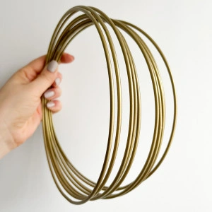 Inel metal 50cm, aliaj auriu pentru DIY