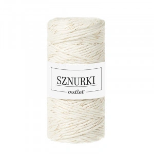 Natural twisted cord with a gold thread 3mm 100m   / 330g