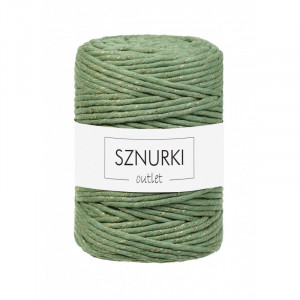 Sage twisted cord with a gold thread 5mm 100m / 660g