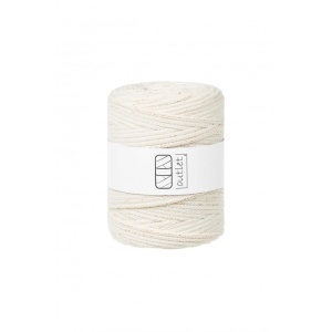 Natural braided cord with a gold thread 5mm 100m / 500g