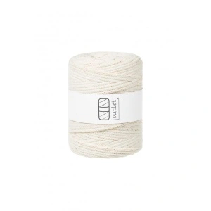 Natural braided cord with a gold thread 5mm 100m / 500g