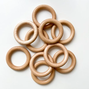 Set 5 inele din lemn stejar - diametru 5 cm