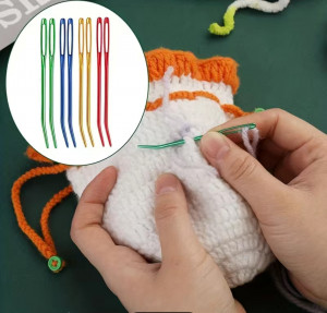 Ace metalice colorate cu vârf îndoit 7cm - set 4 buc 