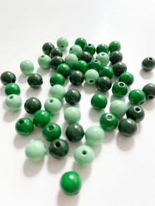 Mărgele din lemn - verde - 10mm