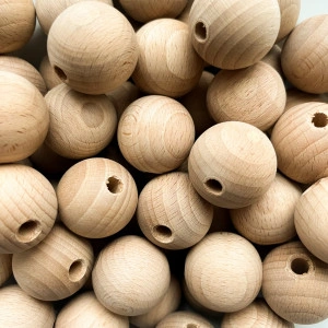 Bile din lemn - 30mm cu gaură 4mm