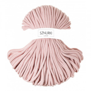 Pastel pink braided cotton cord 9mm 100m / 1200g