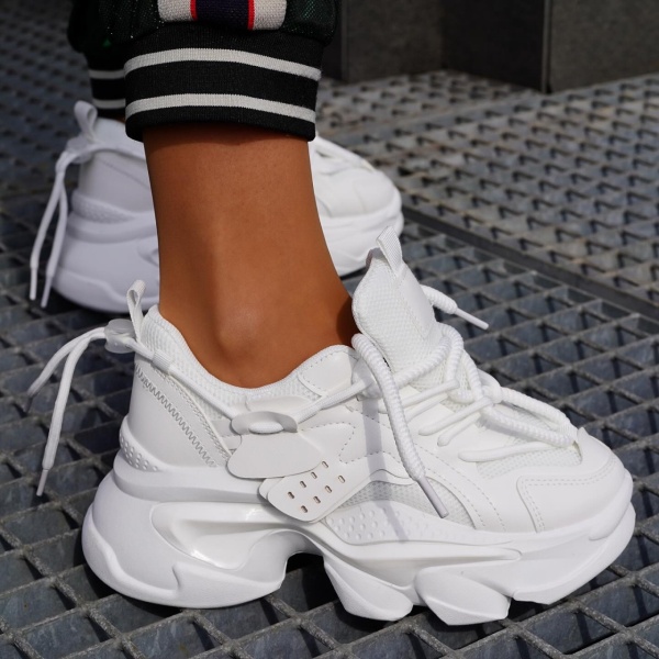 Sneakersi Kaily Alb