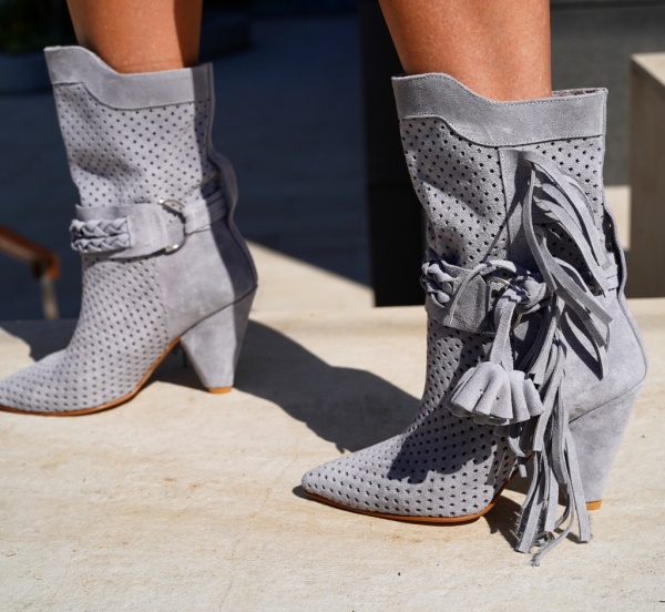 Botine Monika Perforated Grey