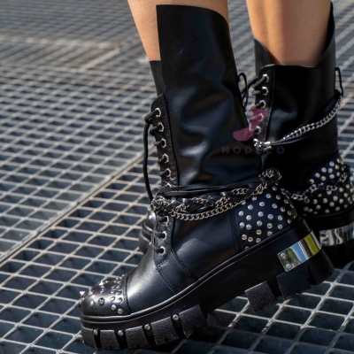 Bocanci Denny 2 Negru Leather - Img 1