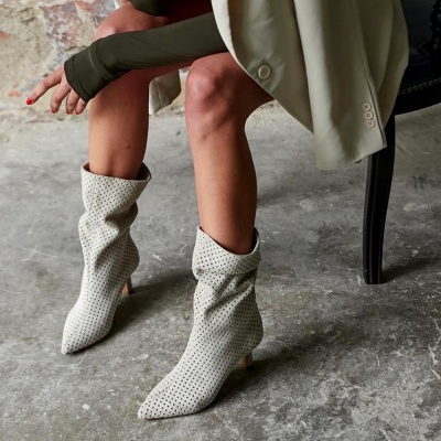 Cizme Clary Perforated Cream - Img 2