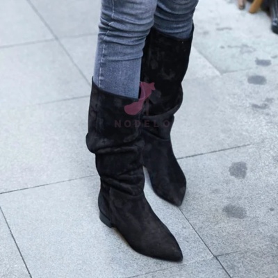 Cizme Kaily Tall Black Suede
