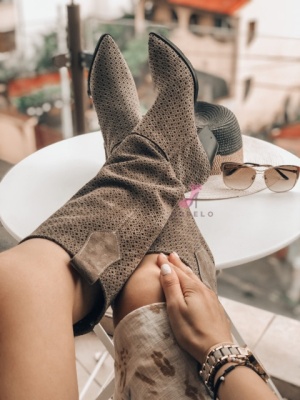 Cizme Kira Perforated Vizon