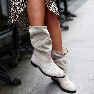 Cizme Madara Short Perforated Cream - Img 4