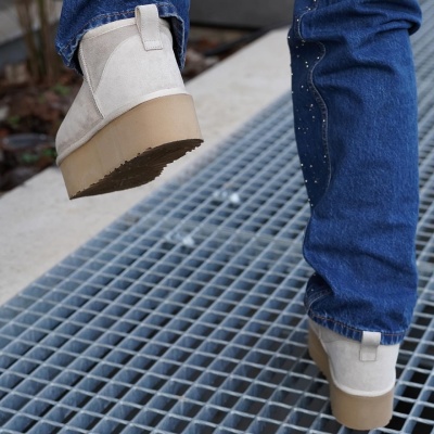 Ghete tip UGG Crem - Img 2