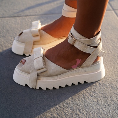 Pantofi Casual Sorina Bow Cream - Img 6