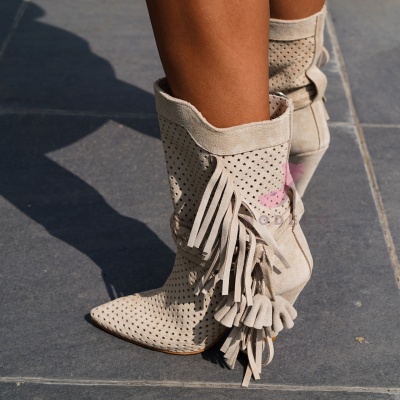 Botine Monika Perforated Cream - Img 3