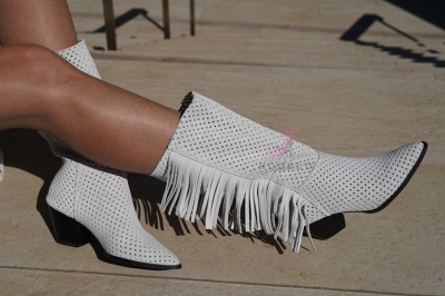 Cizme Vallery Perforated Cream - Img 3