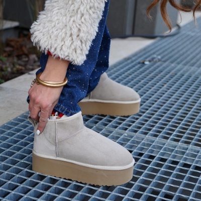 Ghete tip UGG Crem - Img 3