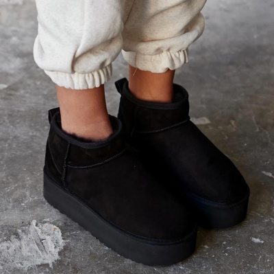 Ghete tip UGG Negru - Img 4