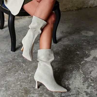 Cizme Clary Perforated Cream - Img 3