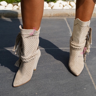Botine Monika Perforated Cream - Img 5