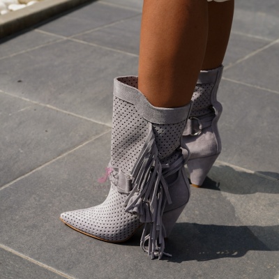 Botine Monika Perforated Grey - Img 5