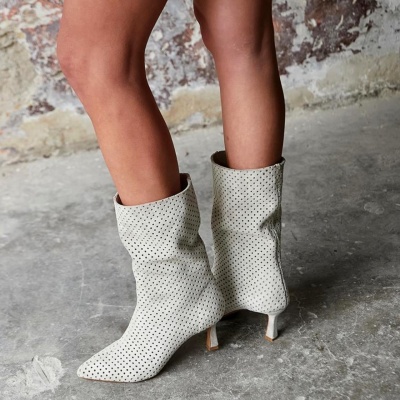 Cizme Clary Perforated Cream - Img 4